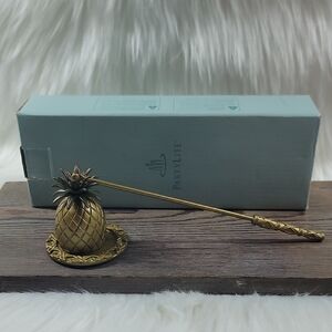 Vintage PartyLite Island Escape Pineapple Candle Snuffer & Tray